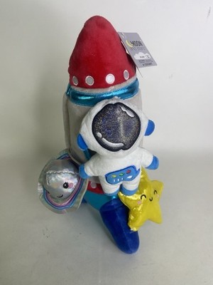 Moon and Stars Rocket Astronaut Star Planet Plush Stuffed Space 4 Piece Toy