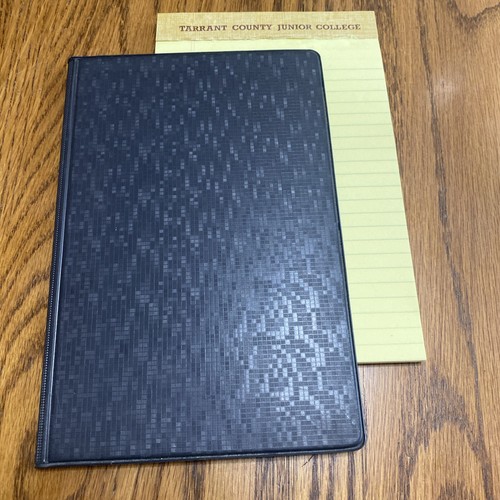 Vintage Samsill 7190 Small Legal Pad Holder Folder Tarrant County Jr College Pad