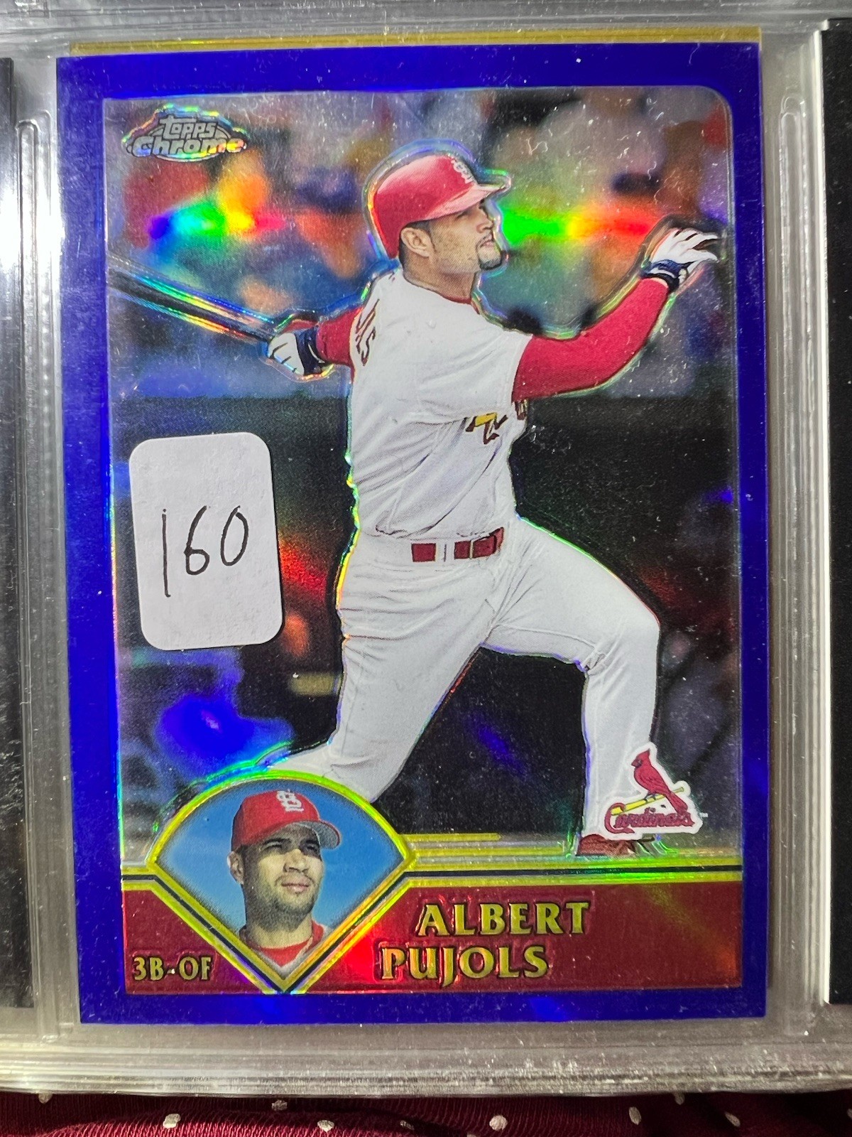 2003 Topps Chrome 'Blue Refractor' Albert Pujols #35 serial'd 509/699