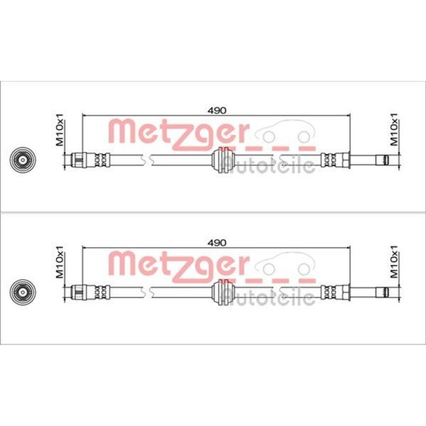 2X Metzger BremsschlÄUche Vorne Beidseitig Passend FÜR MERCEDES-BENZ Viano Vito-image