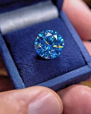 #ad 10.00 CT Round Cut Lab Grown Loose CVD Diamond Natural Blue Color VVS1 Certified $150.90