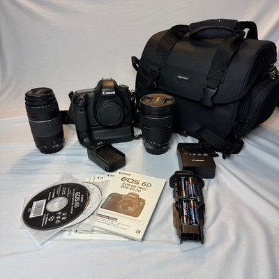 Canon EOS 6D WG Camera with two lenses, power grip + more. Shutter Count 13,931