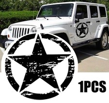 1pcs Car Truck Suv Military Army Star Hood Decal Stickers Vinyl Graphics 20x20
