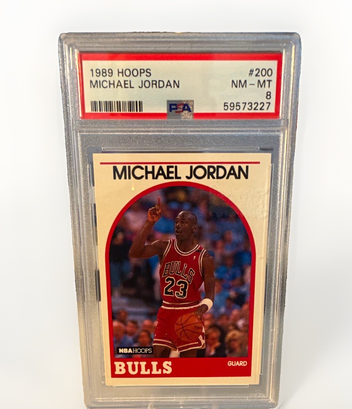 NBA Hoops 1989-90 Michael Jordan Chicago Bulls #200 PSA 8 Cert 59573227