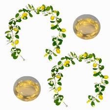 2Pcs Artificial Lemon Garland Spring Summer Greenery Vine Garlands with Lemon...