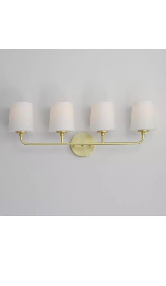 Tocador de baño Maxim Lighting 12094SWSBR Bristol luz latón satinado Foto 3 de 4