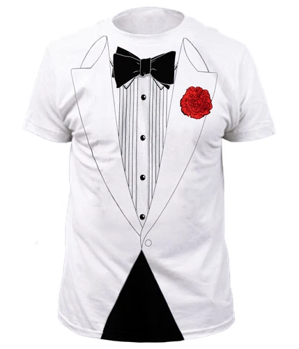 Tuxedo White Prom Costume Party T-Shirt - product listing photo