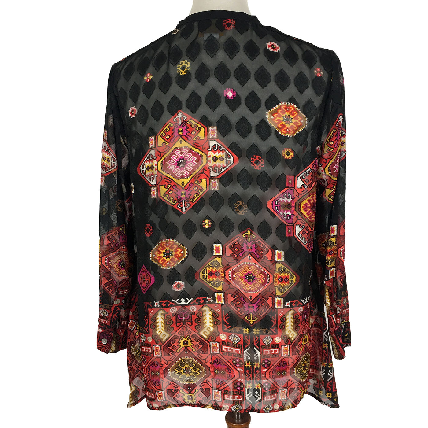 Ruby Rd Womens Button Front Blouse Aztec Print Sh… - image 4
