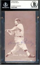 Dave Philley Beckett BAS Signed 1947-66 Exhibits Rookie Autograph