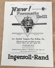 Ingersoll-Rand 1924 print ad vintage 1920s factory machinery illustration drill