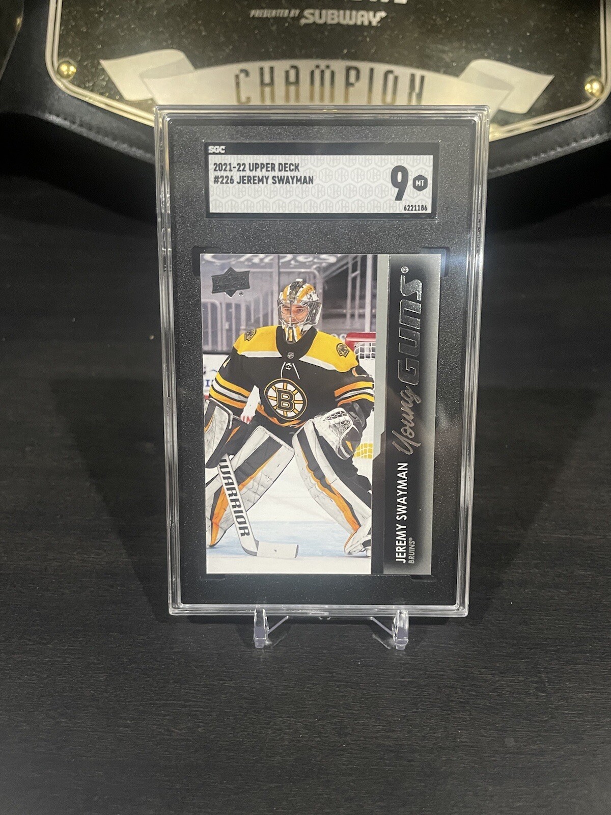 2021-22 Upper Deck #226 Jeremy Swayman Young Guns Rookie SGC 9