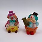 New ListingMiniature Clowns Lot of 2 Figurines Resin Hand Painted Hats Cake Top Circus Vtg