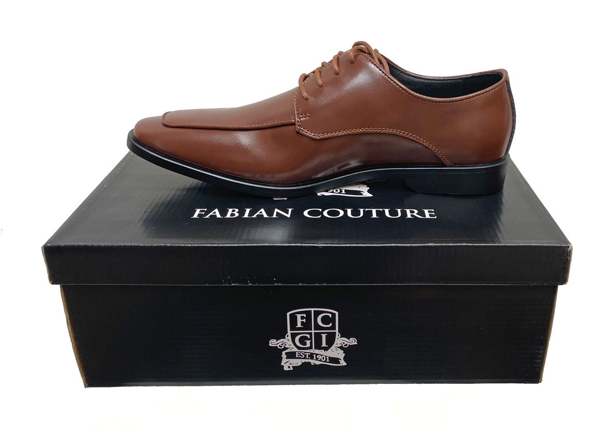 グッチ様 Men's Fabian Couture Monaco Brown Dress Shoes Oxfords Square Toe