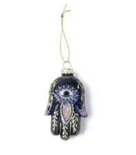 Hand Evil Eye Hamsa Ornament | Art Deco Lucky Spirit Decor NEW