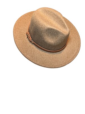 Fedora Mens Wool Blend Panama Hat Flat Wide Brim Brown  display picture 1