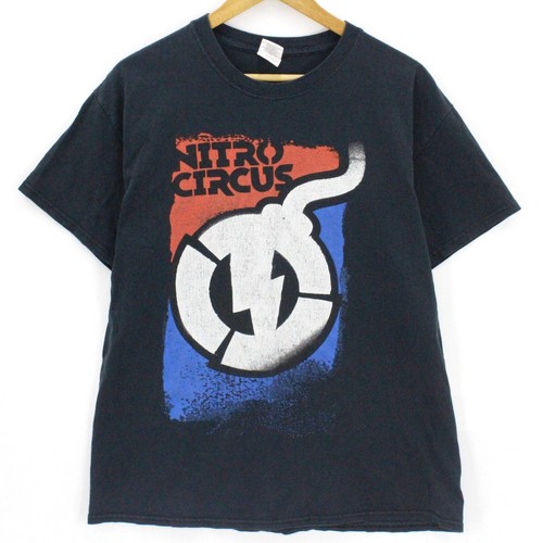 Vintage Gildan Nitro Circus T-Shirt Men's Short Sleeve Big Logo Graphic Size L - Picture 1 of 8