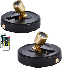 2-Pack Wireless LED Spotlight Battery Operated Picture Lights, Puck Lights with