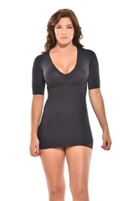 Tummy Control Cami Shapewear with Arm Shaper, Short Sleeve Slimming Camisole 