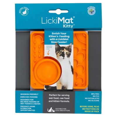 LickiMat Kitty orange, Anti-Schling-Matte für Katzen, NEU