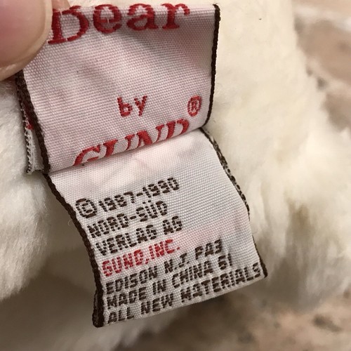 VINTAGE GUND WHITE LITTLE POLAR BEAR TONGUE STICKING OUT PLUSH CIRCA 1990 - 第 6/8 張圖片