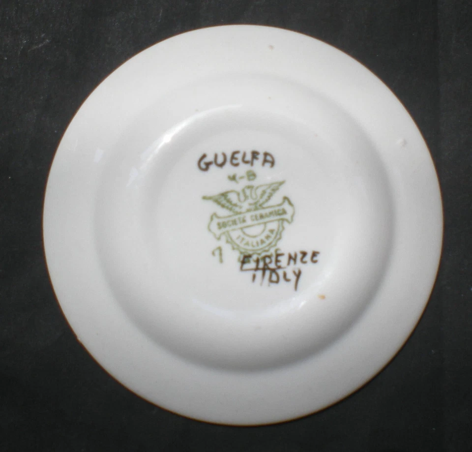 SCI SOCIETA' CERAMICA ITALIANA LAVENO PIATTINO BOMBONIERA GUELFA FIRENZE STEMMA - Immagine 2 di 3