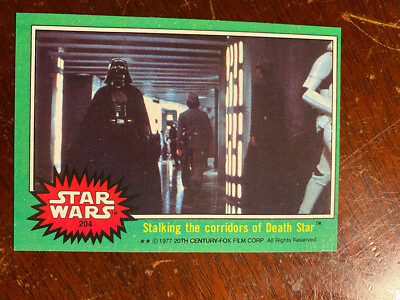 Star Wars Series 4 (Green) Topps 1977  Card # 204 Stalking the Corridors Photos!