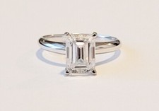 1.75 Carat Emerald Cut Solitaire Ring in 14k Gold Charles & Colvard