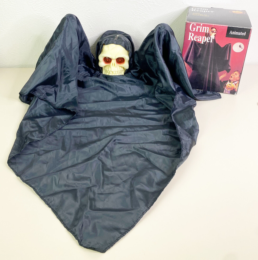 VTG Gemmy Halloween Motion-Activated Moaning Grim Reaper Hanging