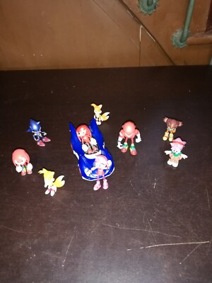 SET 10 STÜCK 9 FIGUREN SONIC KNUCKLES TAILS .... + 1 AUTO SCHÖNER ZUSTAND SEGA