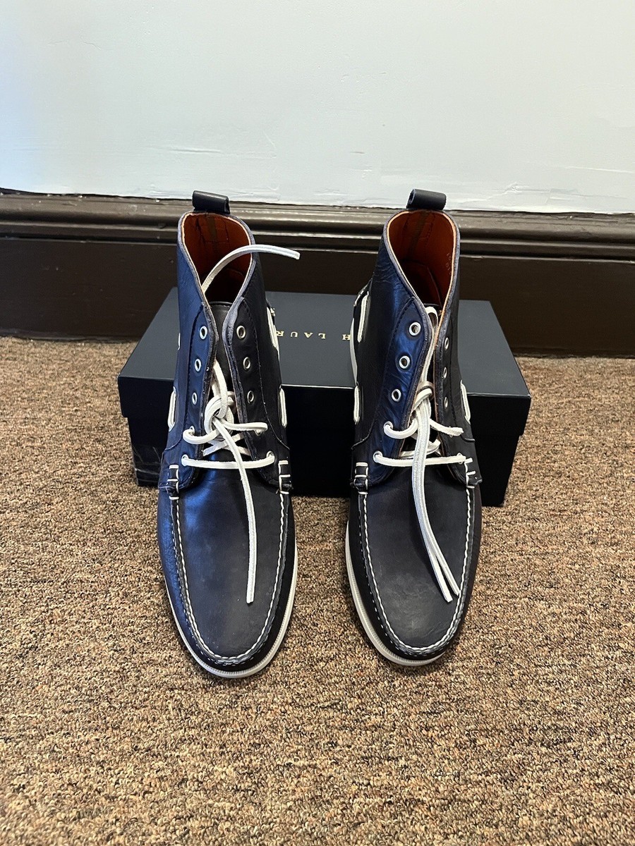 Ralph Lauren Telford Chukka Boat Boots Navy Calf Sz US10.5D  display picture 1