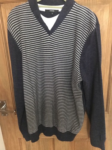 George Mens Blue Striped Jumper, Size M 