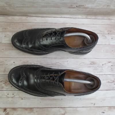 Allen Edmonds Shoes Mens 11 Black Whitney Wingtip Oxford USA 