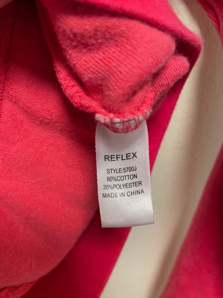 Chaqueta de Pista Reflex Juniors Talla Pequeña Rosa Caliente Terry Terciopelo Cremallera Completa Con Capucha Y2K Foto 4 de 4