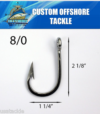 5 PK Stainless Big Game Sword Hooks Size 8/0 Marlin,Shark Etc