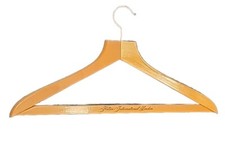 Vintage Hilton International London Hotels Wooden Advertising Hanger Pants Grip