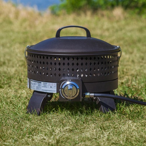 Paramount Campfire Portable Propane Gas Fire Pit, Diamond BBQ-211-BK 14-3/4" - Picture 7 of 8