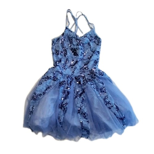 Weissman Tulle Dance Dress Blue Sequin SIZE LA (LARGE ADULT)