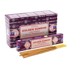 Satya Golden Sunrise Incense Sticks Pack of 12X15g Each 180 Incense Sticks