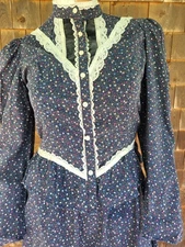 Vintage 1970s Gunne Sax dress size 12 with matching jacket top blouse peplum...