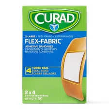 Medline CURAD Flex-Fabric Adhesive Bandages X-Large 2x4 50 Count ..