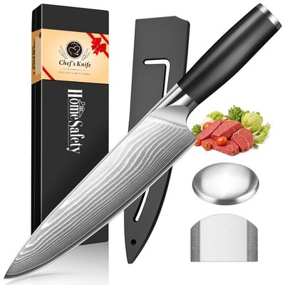 20cm Damast Chefmesser aus 67 Lagen Damaststahl Edelstahl Griff mit Geschenkbox 