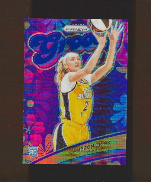 2024 Panini Prizm WNBA Groovy Blue Pulsar Prizm /199 Cameron Brink #7 RC Sparks