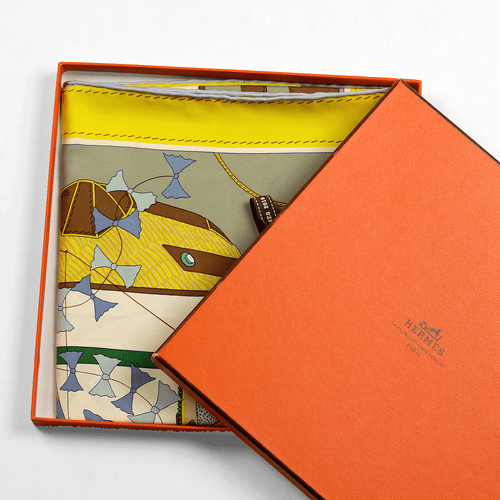 Neu im Karton Hermes Schal BAGAGE A MAIN 90 cm Seide Carre ROSA MARIA UNDA SOUKI - Bild 8 von 8