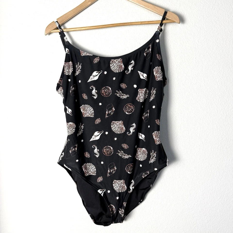 Ann Taylor Loft Beach Seashell One Piece Swimsuit Womens XL Resortwear Vacation - Image 3 of 4