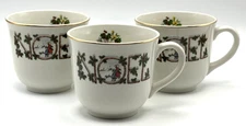 3 WOOD & SONS Christmas Cups ‘NOEL’, VTG Fine English Tableware Replacement Cups