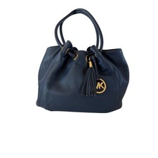 Michael Kors Navy Blue Pebbled Leather Tassel...