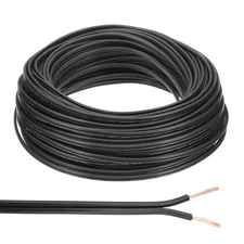 100Ft 18/2 PVC Covered Wire, SPT-1 UL Listed Copper Electronic Wire, Black
