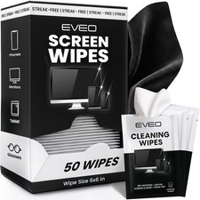 Screen Cleaner Wipes 40 Pack with Microfiber Cloth, Streak-Free TV Laptop Phone