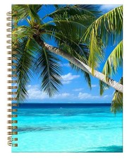 ZHIZHEND Spiral Journal Notebook,A5 Hardcover Lined Tropical Beach Palm Tree