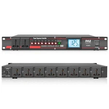 Pyle Professional Power Sequence Controller 2000W 10 Outlets Rackmount Power ...